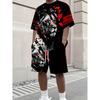 Summer Men's Suit: Fashionable Tie-dyed Lion Pattern Men's T-shirt, Short-sleeved 3d Animal Print Trendy Street Casual