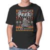 Unisex Crew Neck T-Shirt You Shall Not Peek Graphic Short Sleeve Casual Tee