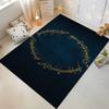 Golden Elvish Ring Inscription On Dark Blue Rug Non-slip Rug Suitable for Living Room and Bedroom Sofas Sofas