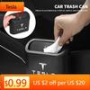 Car Sticker Tesla Car Hanging Trash Can ABS Square Pressing Bin Trash For Tesla Model 3 S X Y 2022 Style Roadster Coil Mod WYE 2