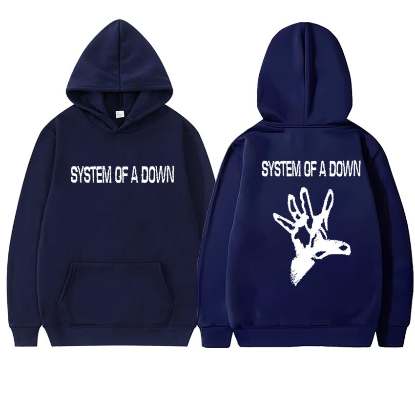 Rock Music System of A Down Double Sided Printed Streetwear Autumn Winter Men Women Vintage Punk Hoodie Unisex Fleece Pullover
