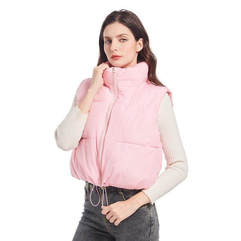

cotton clothes, vests, women s short autumn and winter women s cotton vest, sleeveless cotton vest XL розовый