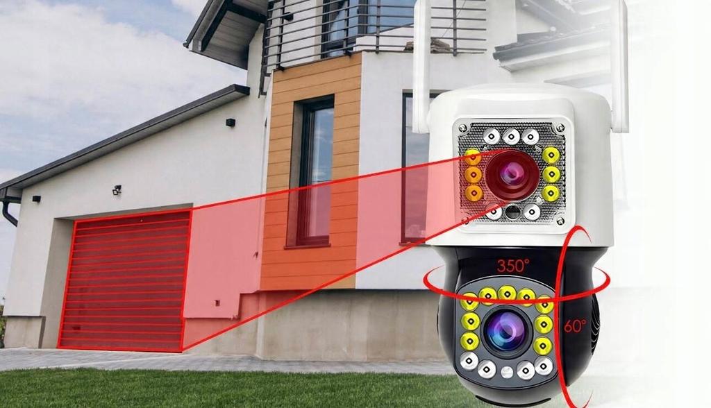 Dual Ip Smart Wifi Camera Outdoor Rotatable 4K 8Mpx Alarm Detection