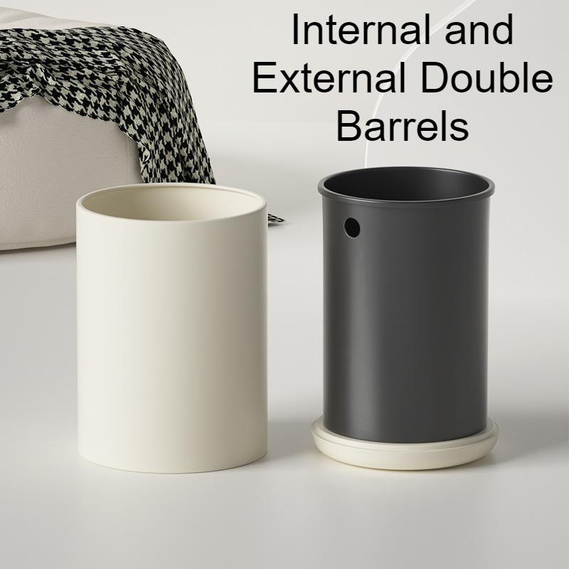 Double Layer Trash Bin Luxury Litter Bins Large Capacity Bathroom Kitchen Dustbins Bedroom Living Room Minimalist Trash Can