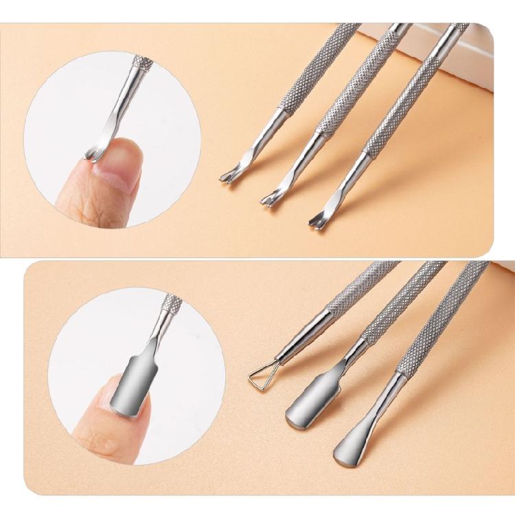 Double Ended Cuticle Pusher Cuticle Trimmer with Fork Nails Polish Remover Cuticle Remover Tool