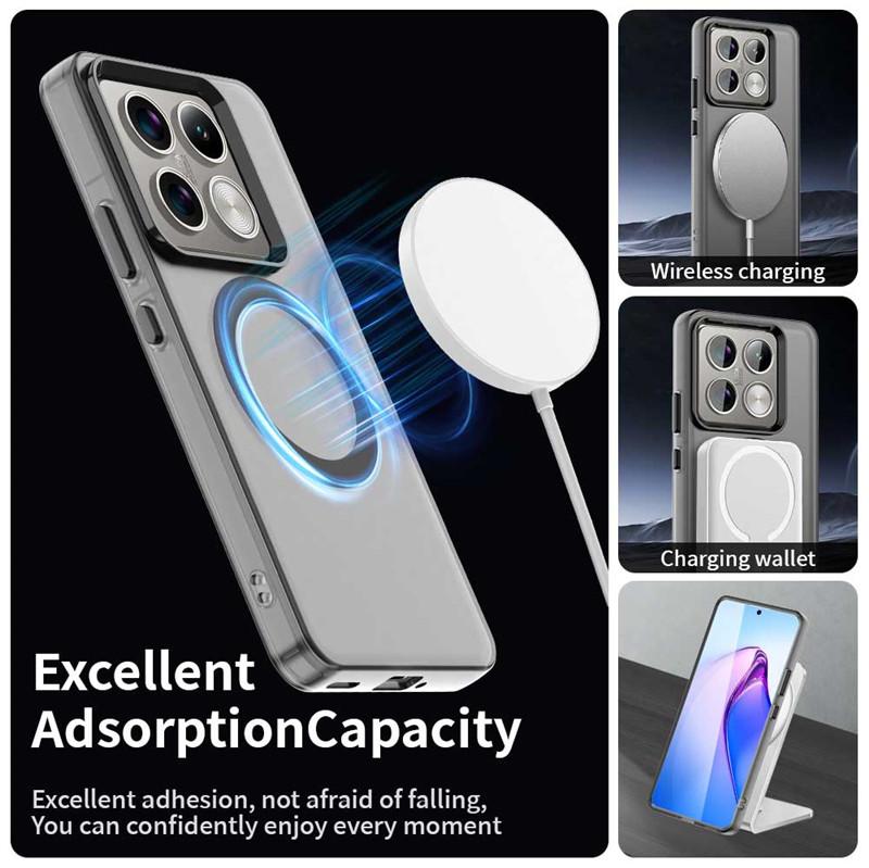Nárazuvzdorný bezdrátový nabíjecí Magsafe kryt na telefon pro Xiaomi 14T 14 T Mi 14T Pro 5G Candy magnetický nárazník