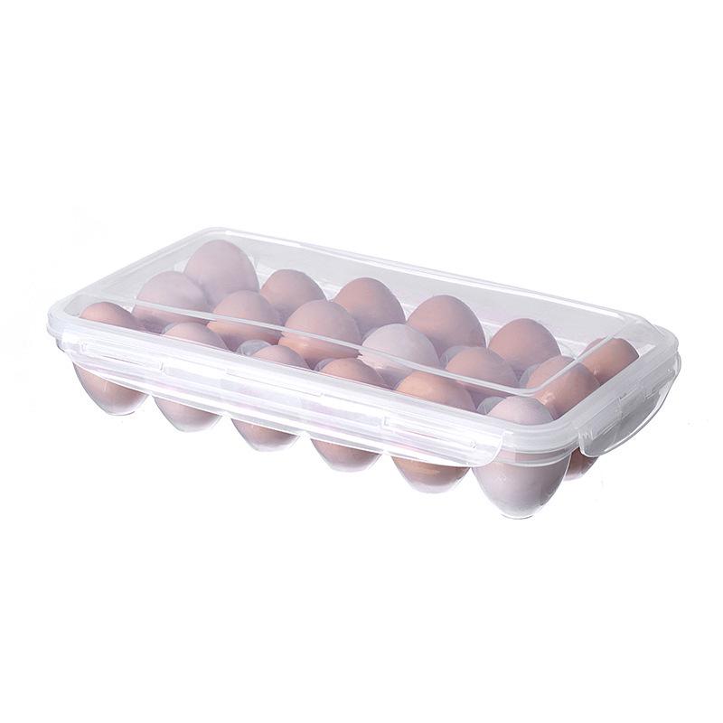 Anti-Fall Egg Storage Box with Lid - Vertical Plastic Egg Tray for Refrigerator