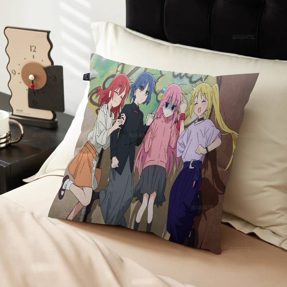 Anime BOCCHI THE ROCK Cushion Cover Car Throw Pillow Case For Sofa Car Christmas Gift 40x40cm 45x45cm