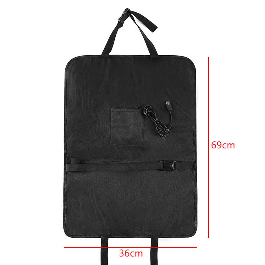 Car Seat Bag Organizer Storage iPad Phone Holder Multi-Pocket Hanging 4 USB Port