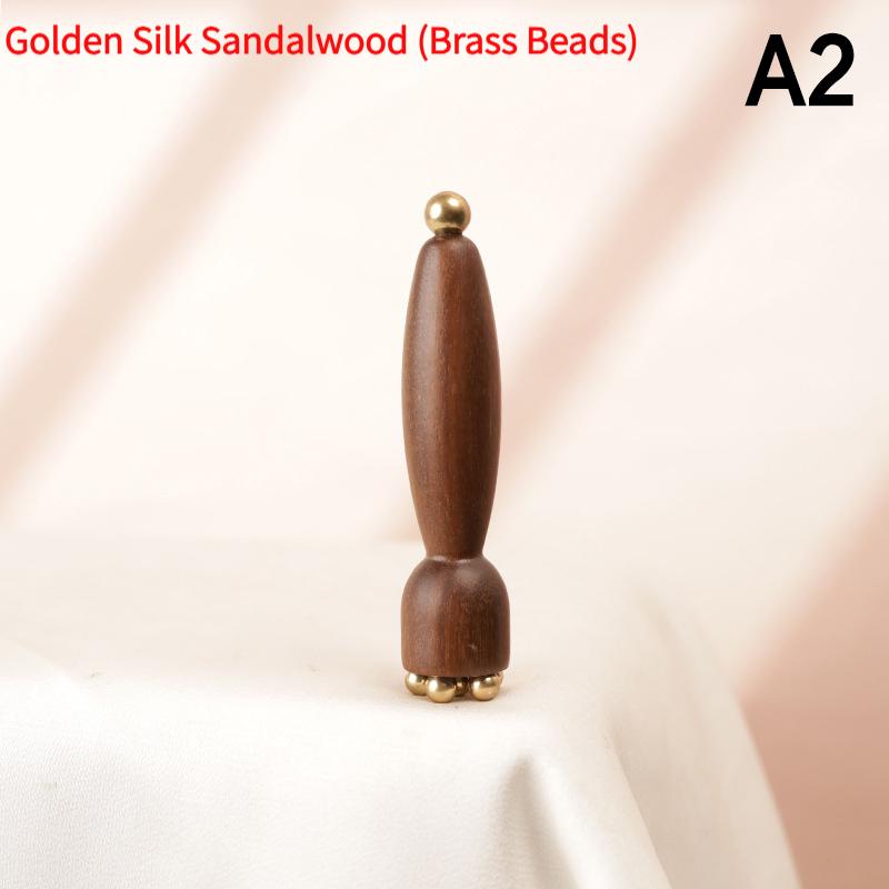 Mini Lotus Seedpod Brass Bead Wood Facial Gua Sha Eye Facial Point Massager Relaxatiow Meridians Acupoint Massage Tool