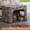 Außen Futterhaus für streunende Katzen mit Überdachung Regenschutz Wetterfestes Katzenhaus Futterstation