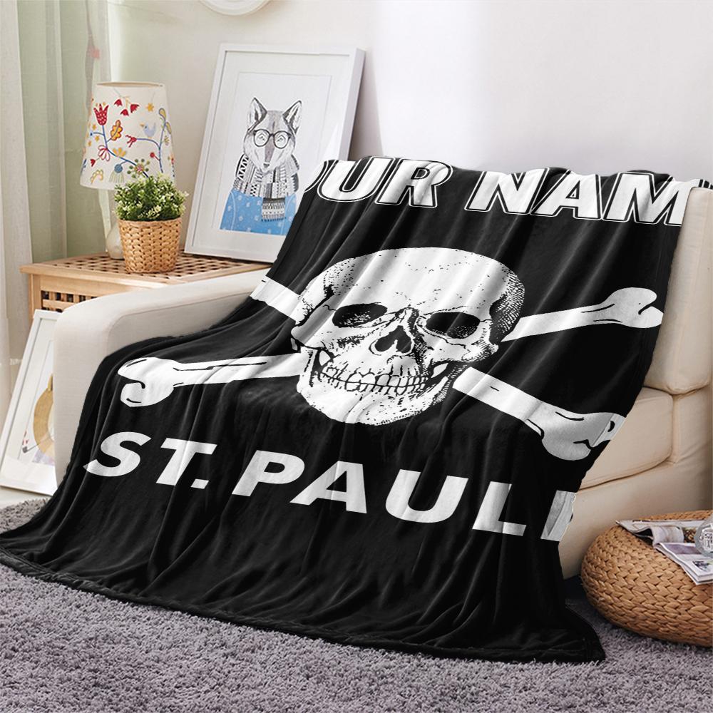 1 Stück Personalisierte St. Pauli Muster Flanelldecke Geeignet für alle Jahreszeiten für Heimdekoration Wärme und Komfort Geschenke Feiertagsgeschenk
