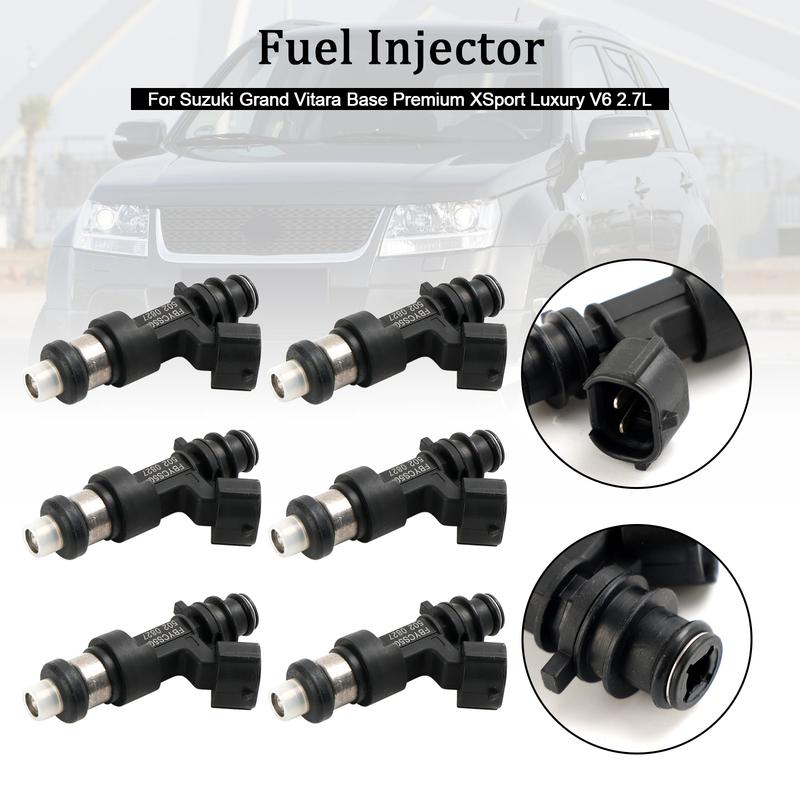 Artudatech 6PCS Fuel Injector 15710-66J00 Fit Suzuki Grand Vitara Base V6 2.7L FBYCS50