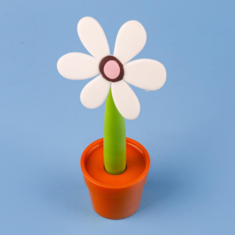 1 Piece Potted Plants Sunflower Ballpoint Pen Cute Kawaii Stationery Office School Supplies Creative Gift Funny