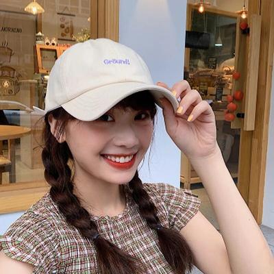 Cotton Women Baseball Cap Letter Embroidery Outdoor Visor Sun Hat Unisex Solid Color Simple Hip Hop Cap Adjustable Casual Bonnet