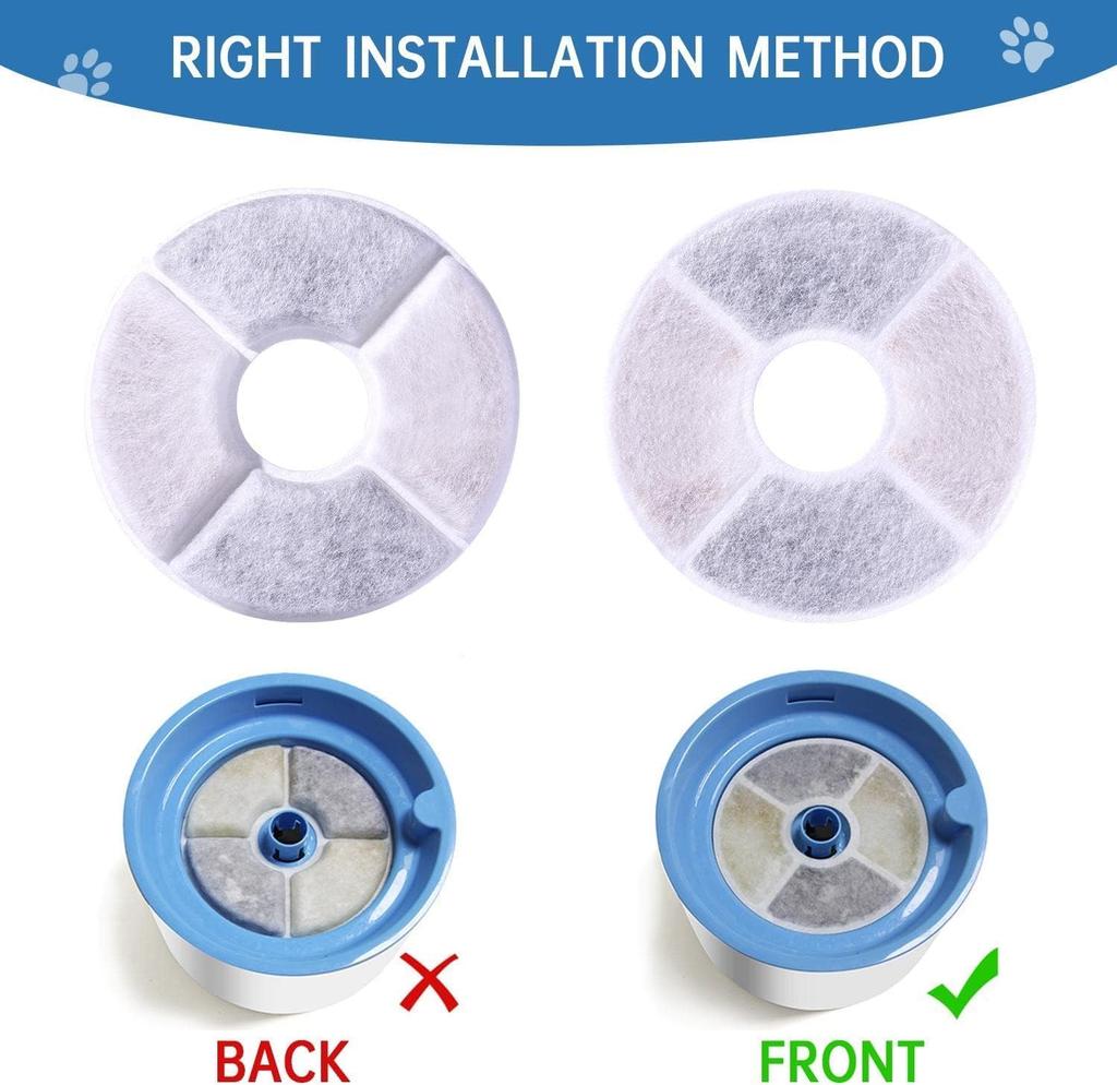 Cat Water Fountain Filters for Parner 2.4L Water Dispenser 4/8/12Pc Triple Action Replacement Pet Filter Cartridges for Dogs Cat