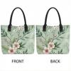  Floral Canvas Tote Bag Casual Large Capacity Shoulder Handbag for Daily Shopping Travel