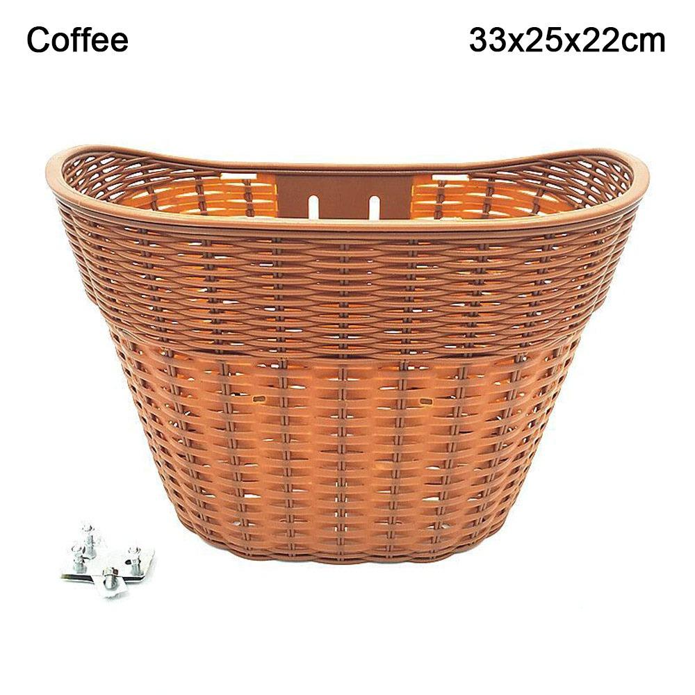 

3 цвета Корзина для электровелосипеда Водонепроницаемая Передняя корзина для самоката Велосипедная плетеная корзина Велоаксессуары Coffee 33x25x22cm