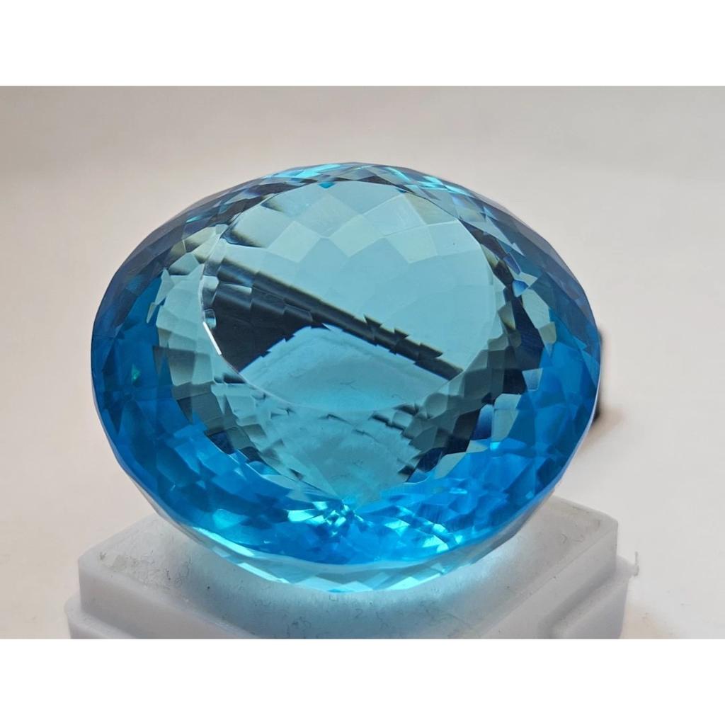 Swiss Blue Brazilian Topaz 150 Ct Round Cut Fabulous Certified Loose Gemstone