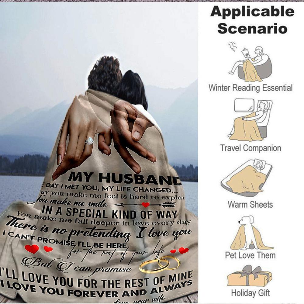 1pc Romantic Messages from Wife Blanket - Perfect Gift for Birthdays, Christmas & Halloween- Soft, Warm & Versatile yy250909108