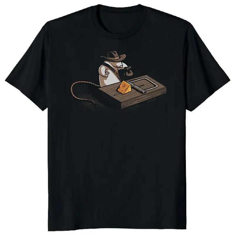 

Mouse Cowboy Trapping Cheese Graphic Short Sleeve T Shirt Unisex 4XL