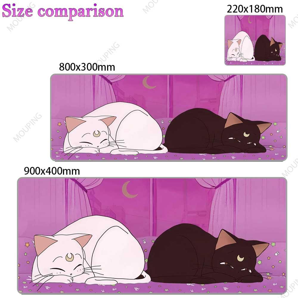 Cartoon Cat Mousepad Gamer Girl Office Carpet Kawaii Cute Desk Accessories Pink Deskmat Mouse Pad Anime Keyboard Computer Mouse