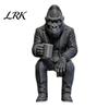 Cool Shelf Edge Ornaments 3D Printed Gorilla in Suit Ornament, Coffee Drinking Figurine, Creative Animal Decorative Figurines for Sculpture,
