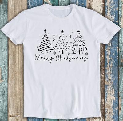 Merry Christmas Tree Hand Drawn Anime Best Seller Funny Gift Tee T Shirt 1786