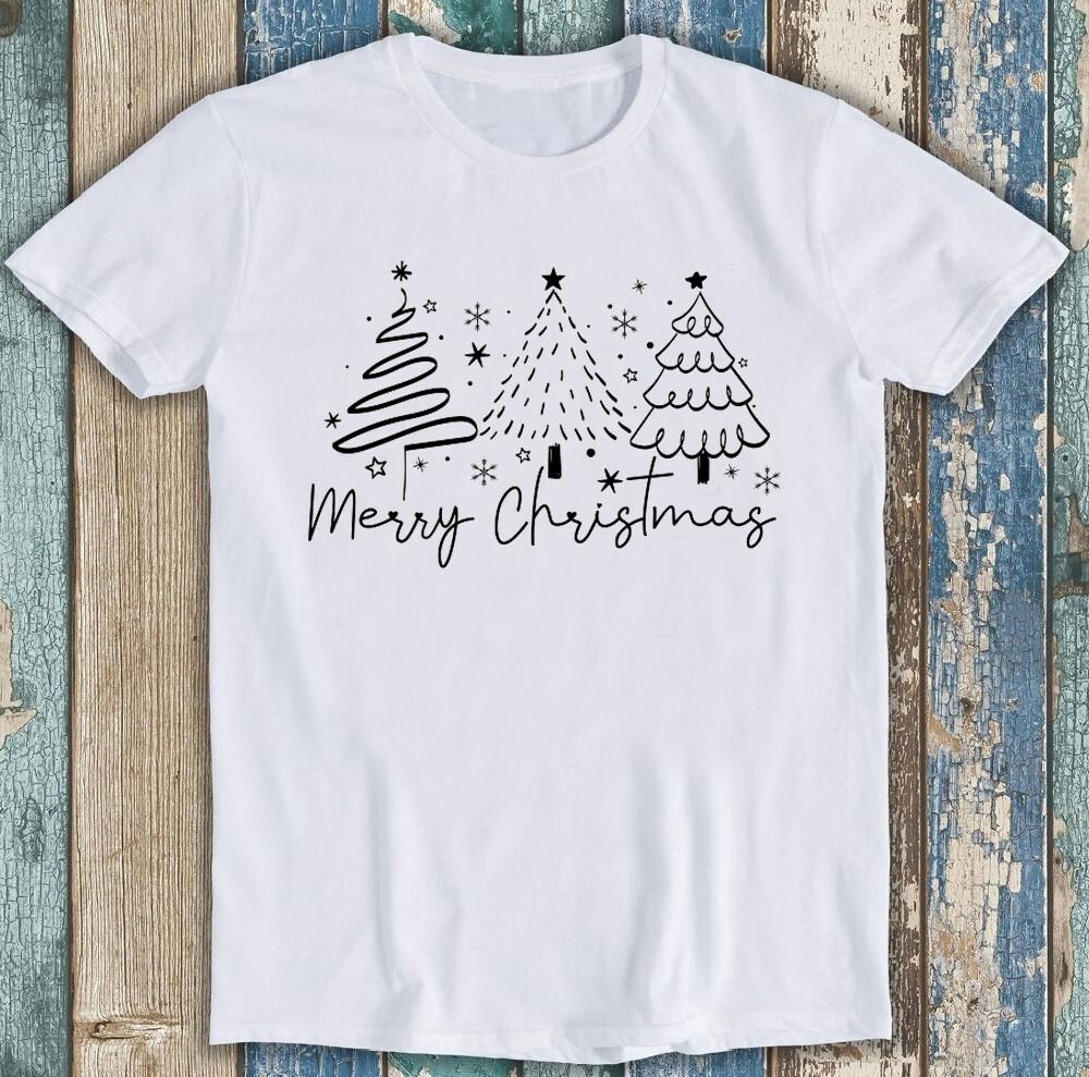 Merry Christmas Tree Hand Drawn Anime Best Seller Funny Gift Tee T Shirt 1786