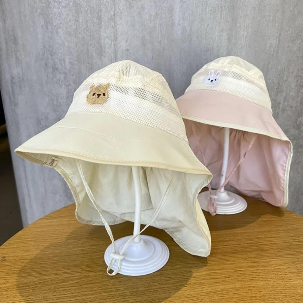 Soft Brim Fisherman Hat Neck Flap Panama Hat New Bucket Hat  Kids Unisex