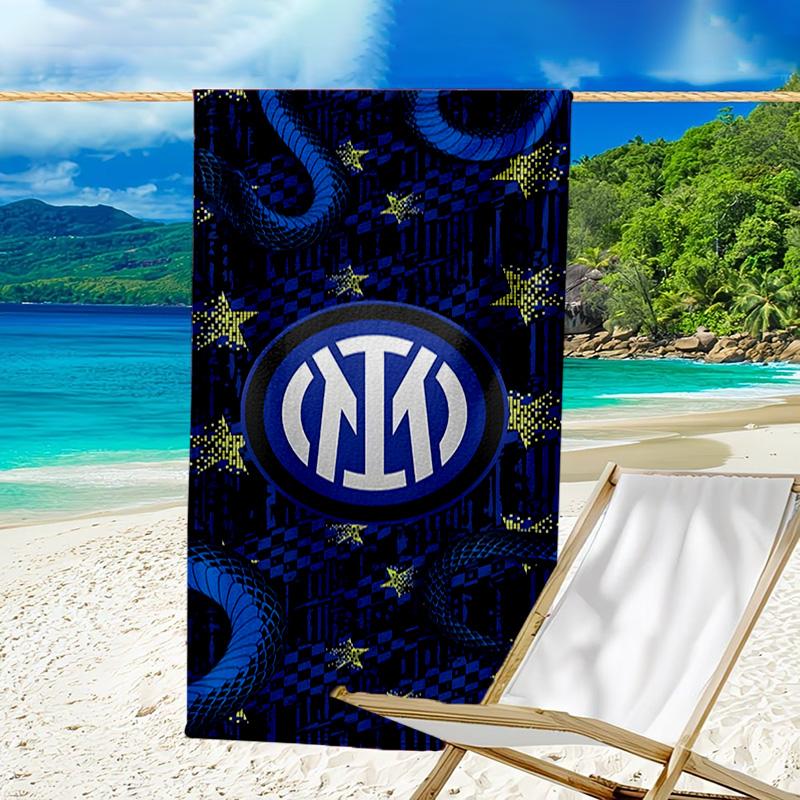 Toalla de Playa Estampada con el Escudo del Inter de Milán, Microfibra Súper Suave, Regalo Perfecto de Cumpleaños, para Piscina, Playa, Viajes, para familiares y amigos
