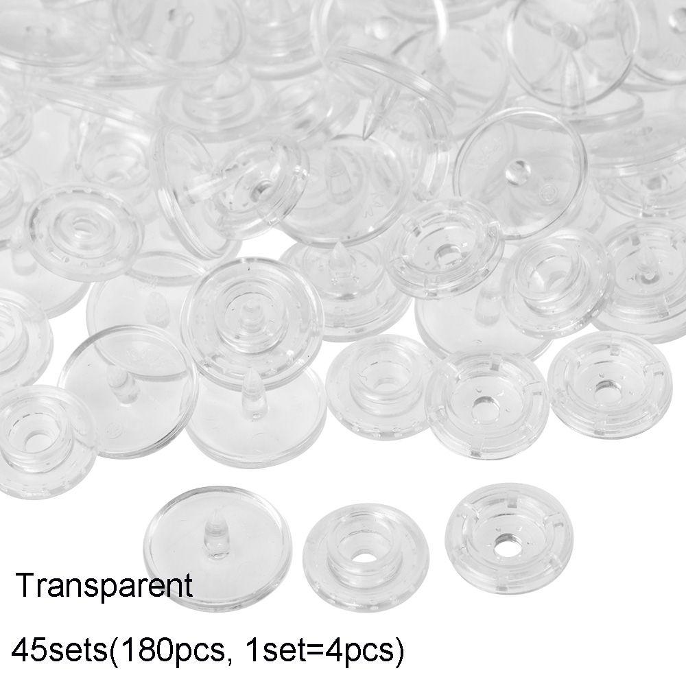 45 de seturi(180pcs) Haine Cămăși Scrapbooking Închidere cu știfturi transparente Buton de apăsare Butoane cu apăsare