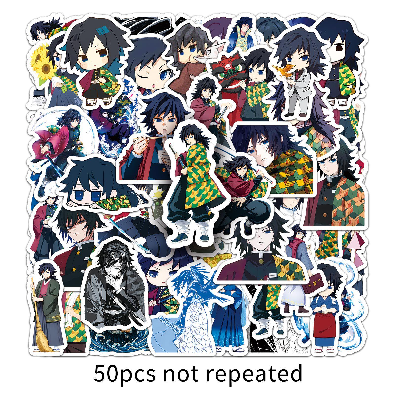 50 Waterproof Tomioka Giyuu Demon Slayer Anime Stickers for DIY Decoration