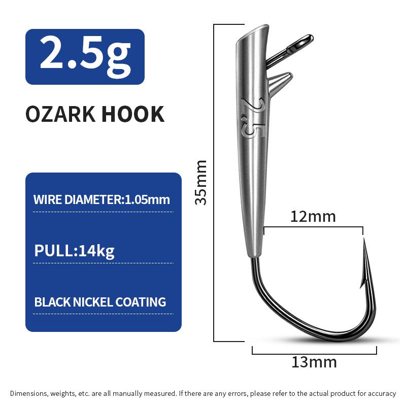 Ozark Micro Jig Head - Anti-Snag Universal Soft Bait Fishing Hook for Outdoor Use Ozark Hook