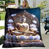 Buddha Sakyamuni Buddhisme Tro Religion Blødt Plys Tæppe, Flanel Tæppe Kastetæppe til Stue Soveværelse Seng Sofa Bed