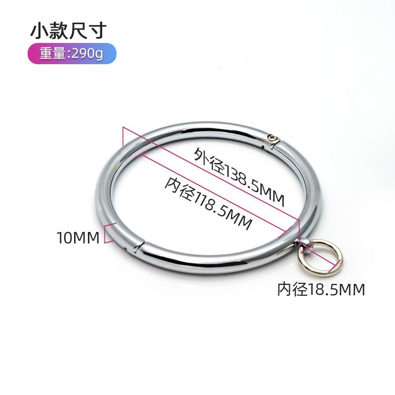 New Metal Male Female Lockable Neck Collar Hex Wrench Restraint Bondage Locking Choker O-Rings Chain SM Couple Game Adult Toys18