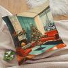 Snowflake-Patterned Christmas PillowcaseSuitable for sofa car bedroom decorative cushion cover pillow cover