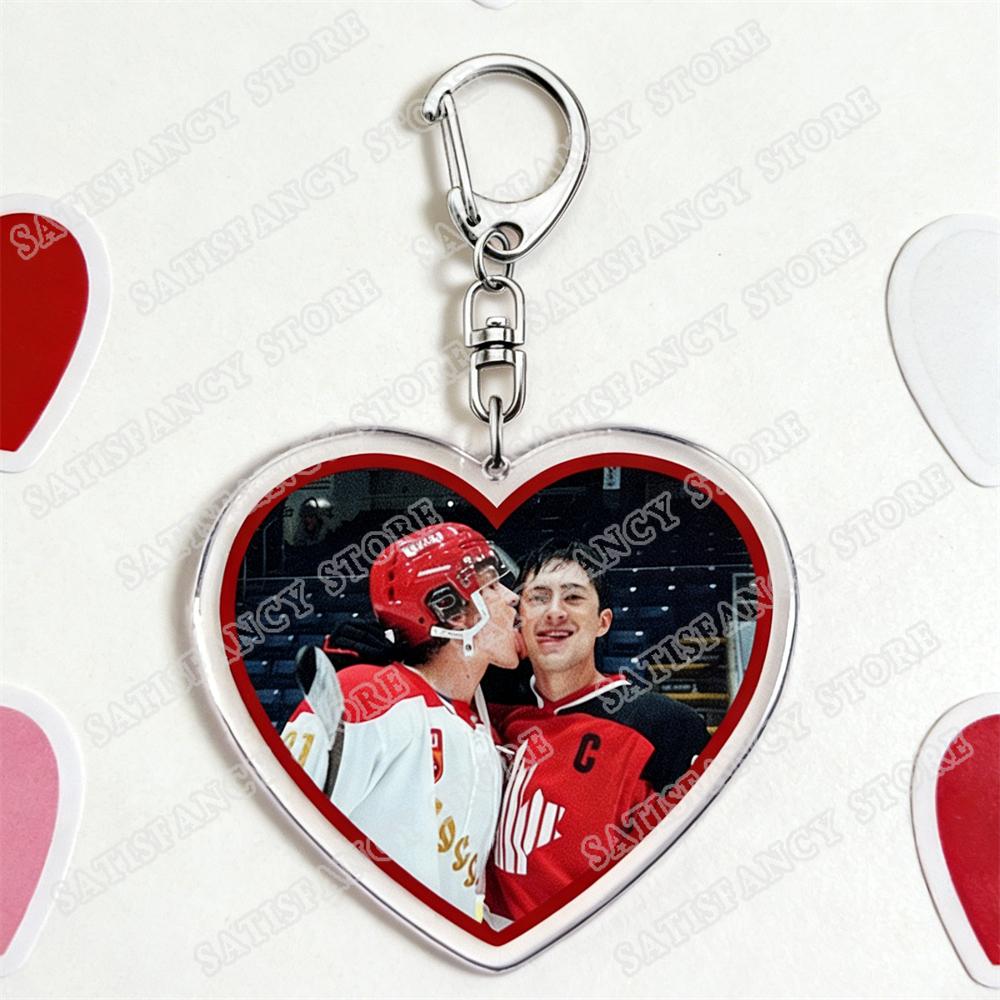 Heated Rivalry BL TV Show Heart Keychain for Accessories Shane Hollander Ilya Rozanov Love Keyring Jewelry Fans Friends Gifts