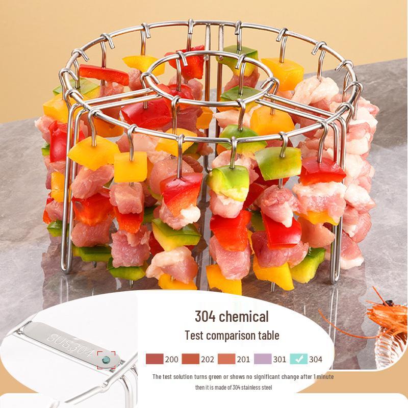 304 Stainless Steel Vertical Skewer Rack for Air Fryer and Oven BBQ