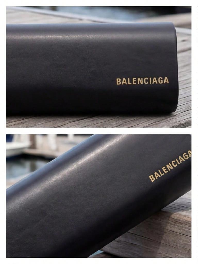 Balenciaga Schwarzer PU-Leder-Sonnenbrillenetui