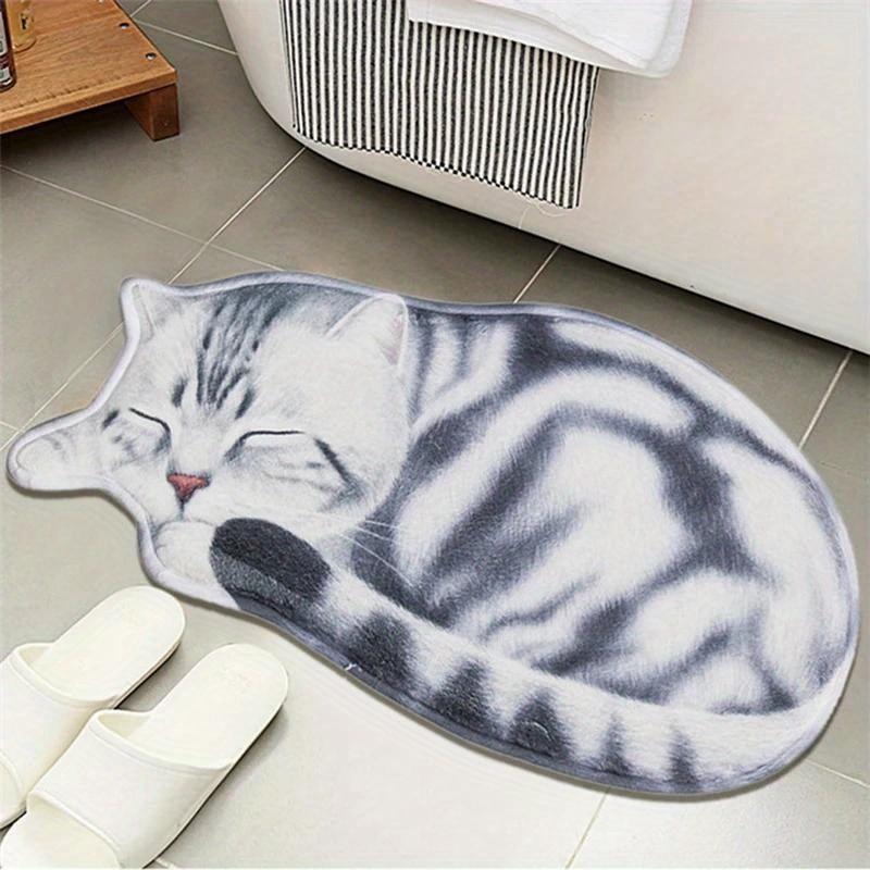 Cute Cat Rug - Easy to Clean and Stain Resistant Floor Mat for Bathroom, Living Room, Bedroom and Footrest - Home Decor