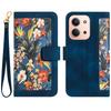 For Xiaomi Redmi 15C 4G (171mm) Case PU Leather Floral Phone Cover with Card Slots