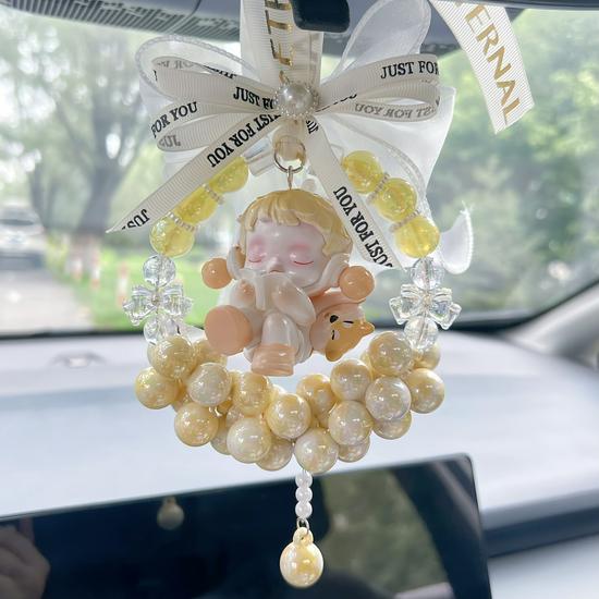 Compatible Bubble Temperature Car Mirror Bow Decoration Gift