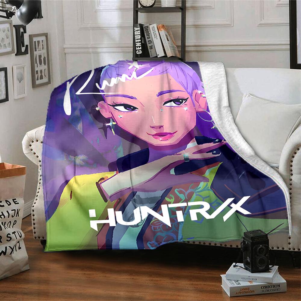 1pc KPop Demon Hunters RUMI4 Blanket, Gift, for Men and Women, Soft Blanket, Good for Sofa Bed Couch Travel, Lightweight Flannel Blanket