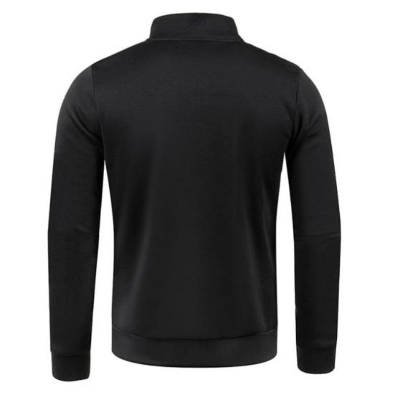 Men Autumn Winter Coat Stand Collar Long Sleeves Neck Protection Zip Up Solid Color Thick Elastic Casual Soft Men Sweatshirt Jacket