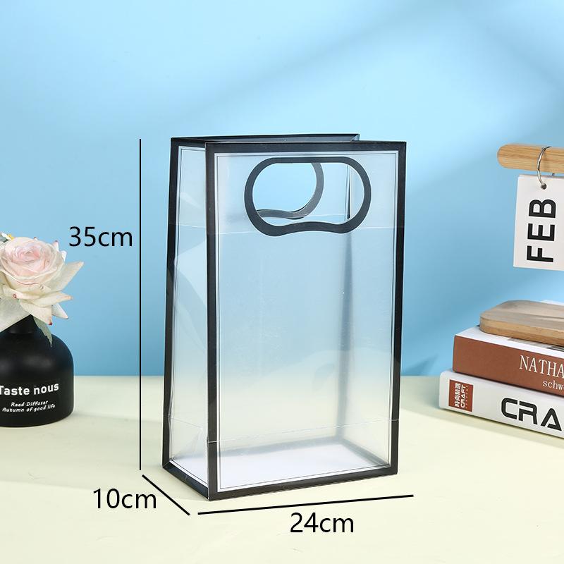 Transparent Plastic Gift Bag with Handle Reusable PP Material Packaging Bag Suitable for Weddings Valentine's Day Birthday Parties Business Occasions