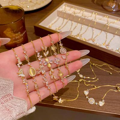 Moon Star Flower Heart Zircon Bracelet for Women Temperament Simple Elegant Jewelry Gift