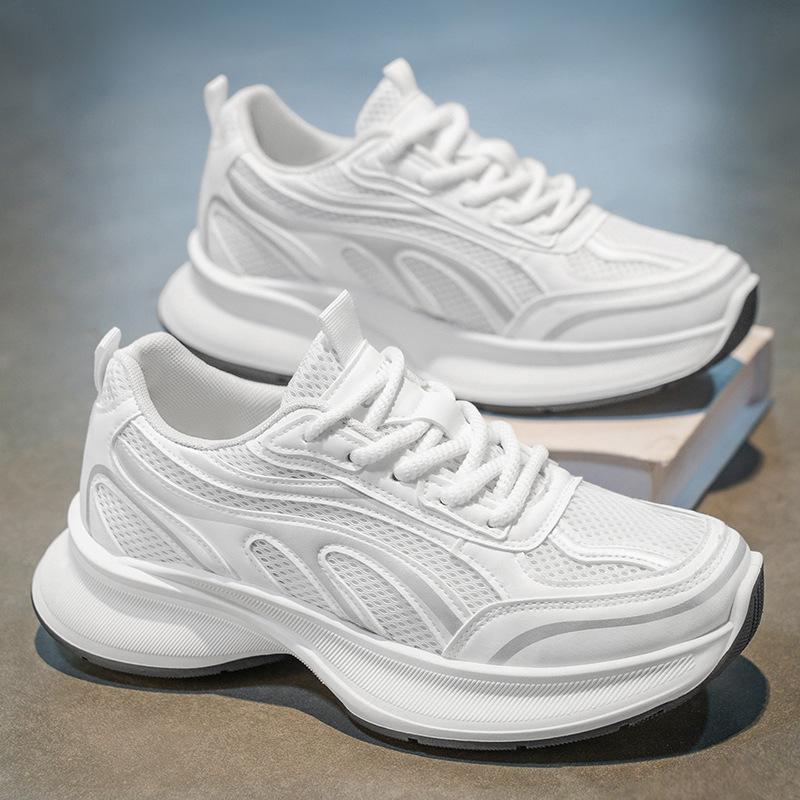 Trendy Brand Men's Shoes 2025 Summer New Mesh Shoes Breathable Thick Sole Heightening Dad Shoes Versatile Sports and Leisure Shoes