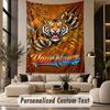 Lion Tiger (19) Theme Custom Tapestry Personalized Custom Name Text Wall Hanging Tapestry Home Decor Background Cloth