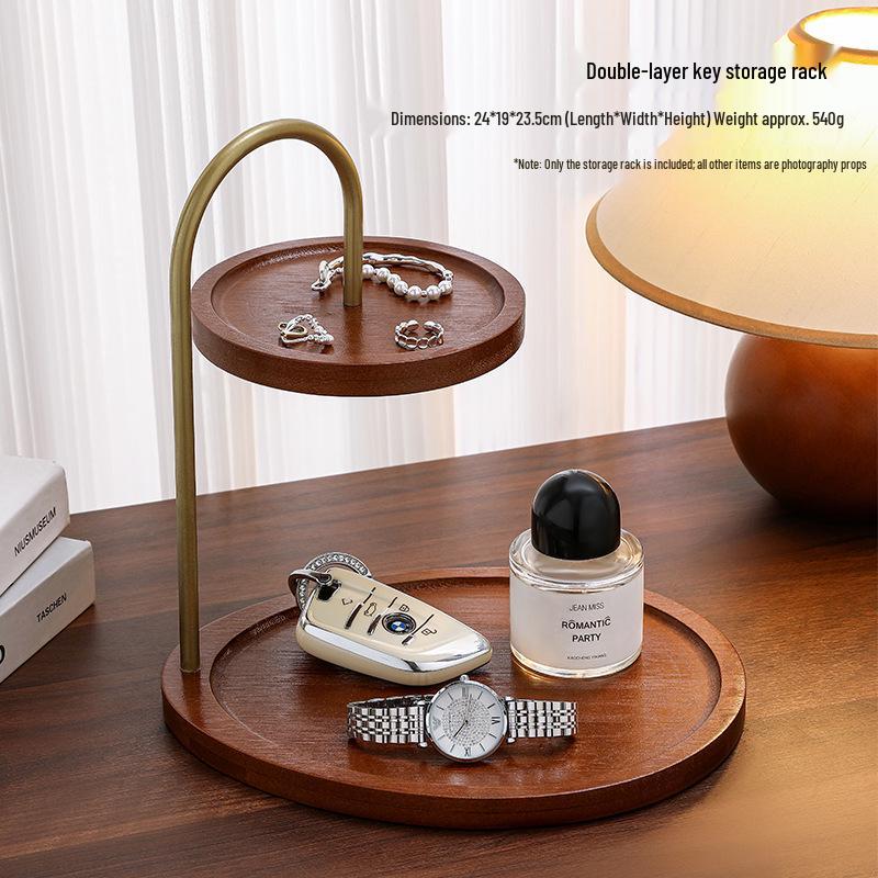 Bamboo Water Drop Key Holder and Accessory Rack for Entryway